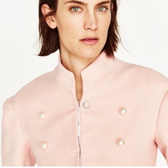Zara Blush Peplum Pearl Jacket - XS - Picture 7 of 11